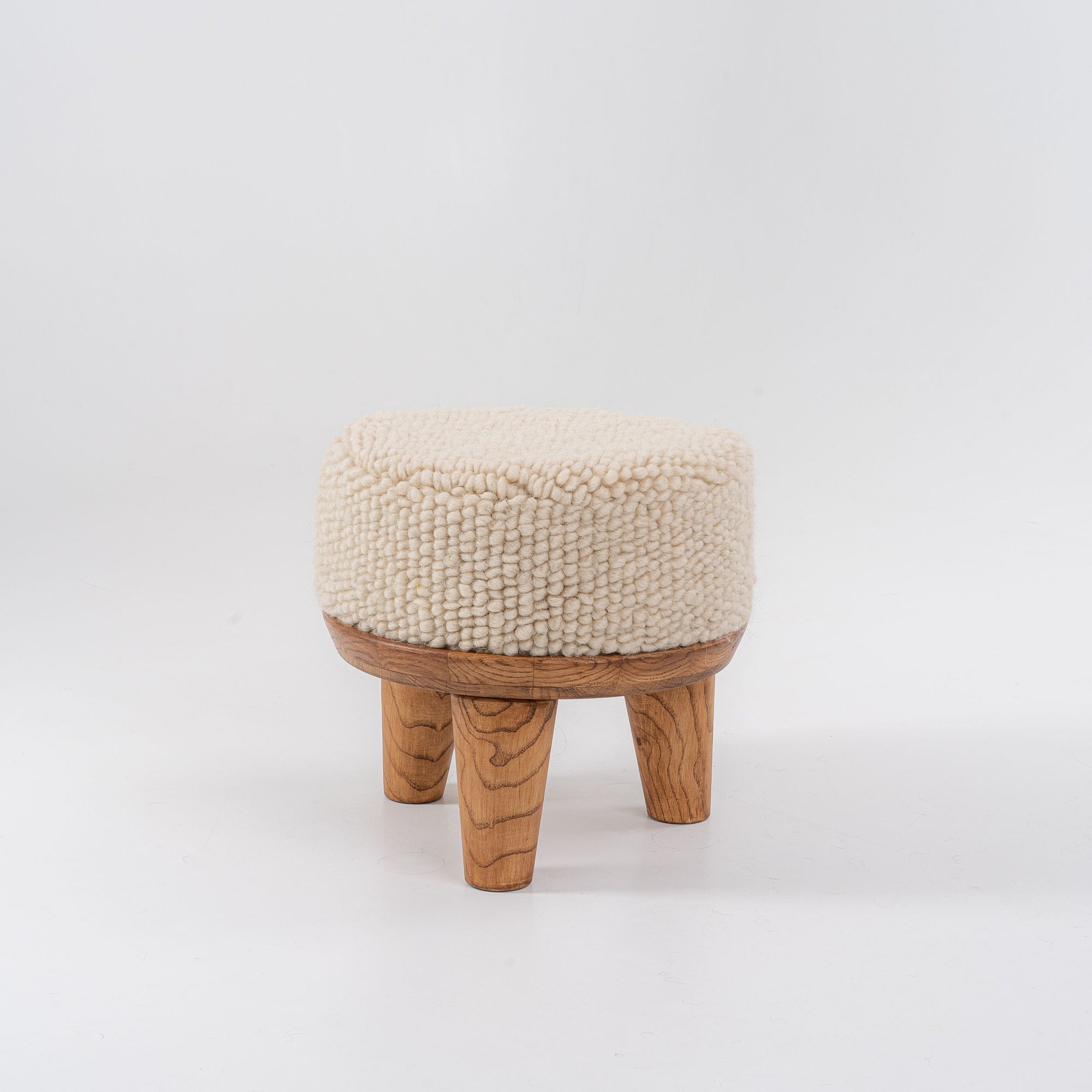 Round Wool Ottoman