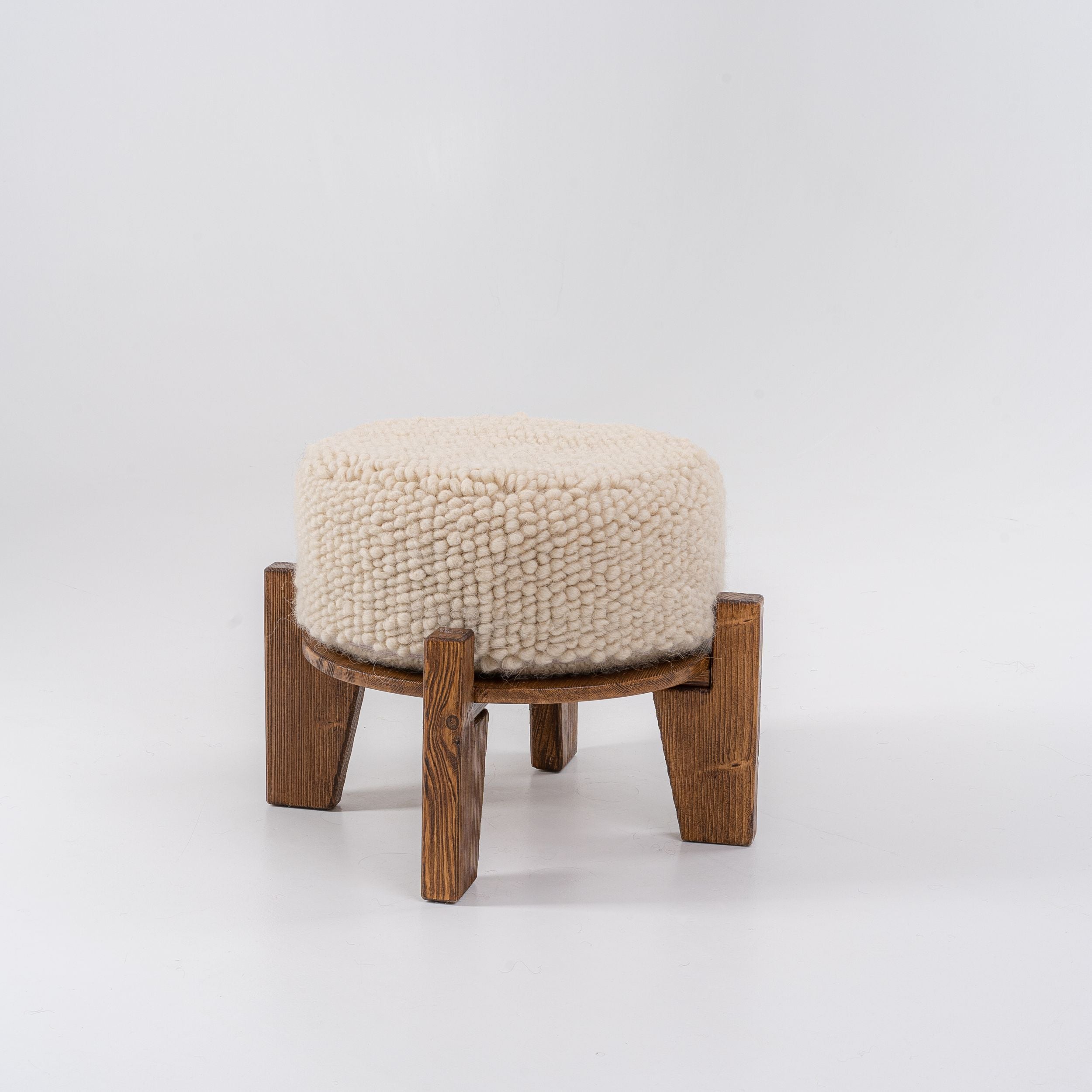 Round Wool Ottoman