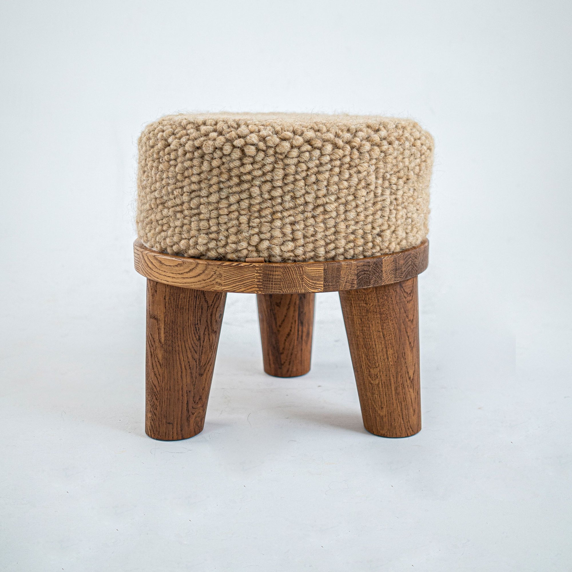 Round Wool Ottoman