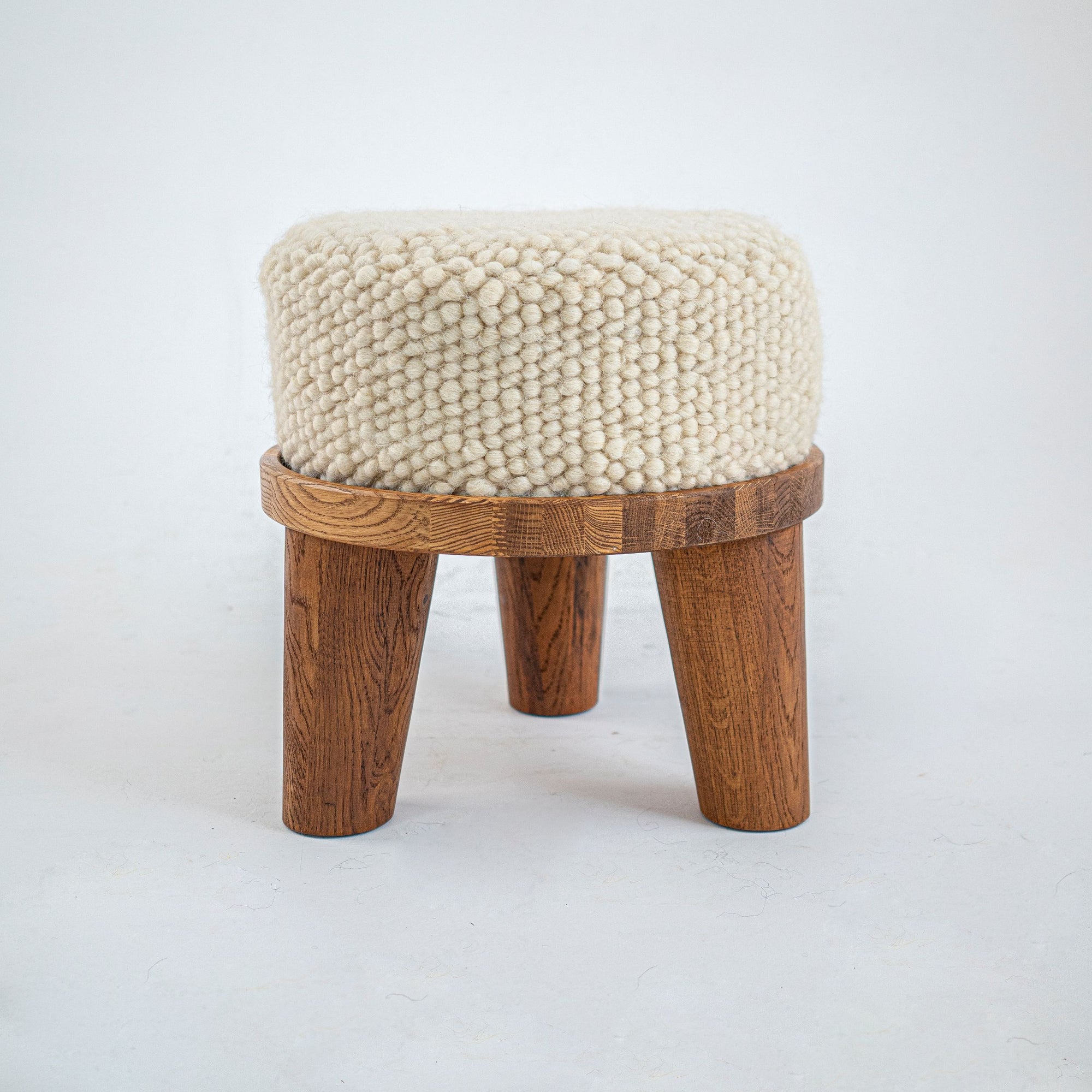 Round Wool Ottoman