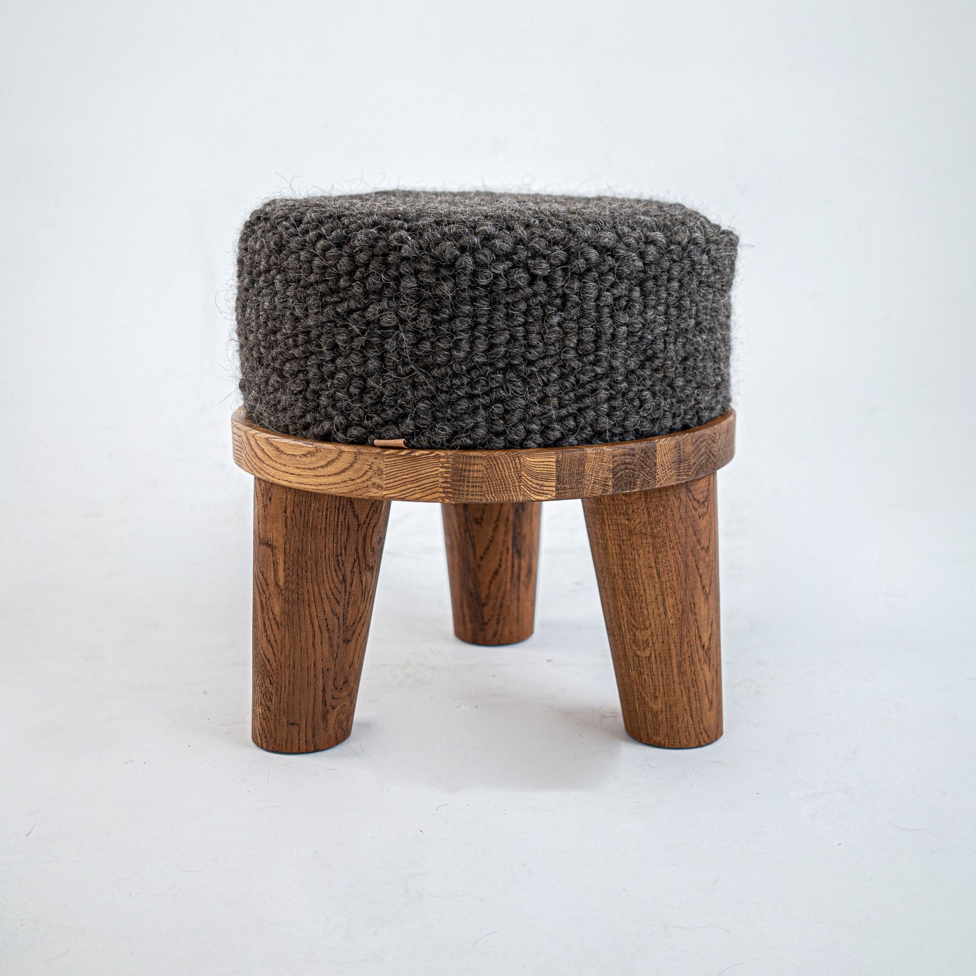 Round Wool Ottoman