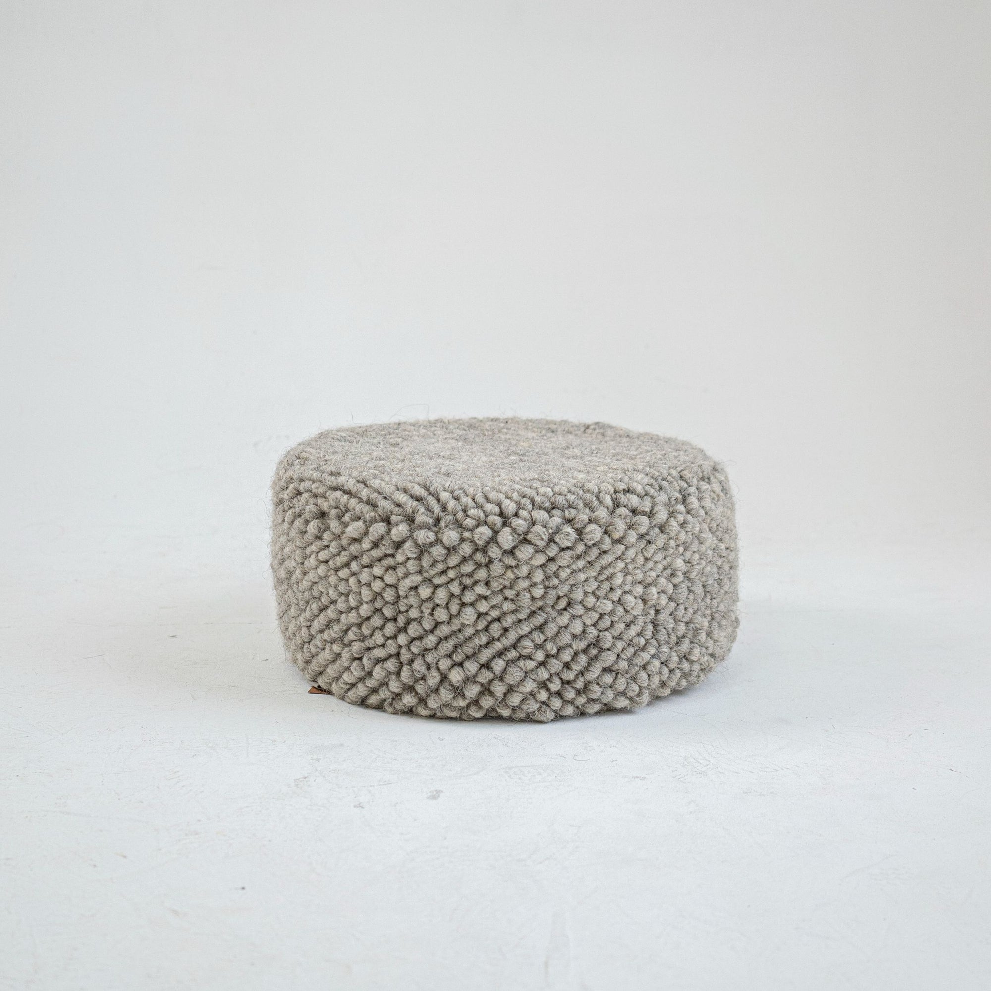 Round Wool Ottoman